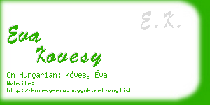 eva kovesy business card
