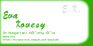 eva kovesy business card